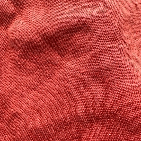 Maeve Anthropologie Blouse Women 4 Orange Tank Linen Denim Fitted Tie - Picture 3 of 10